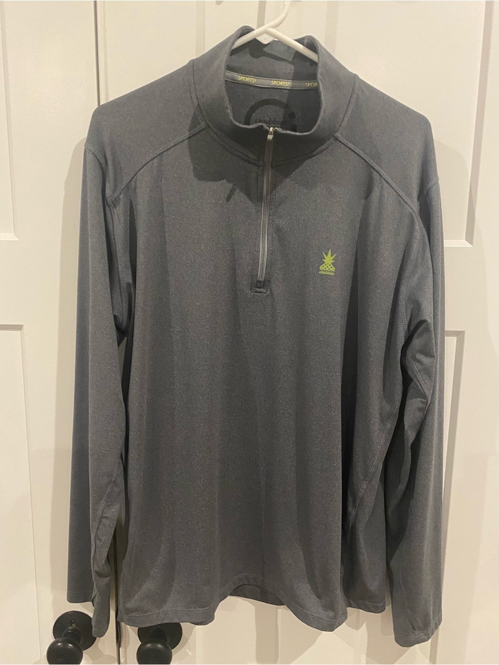 chubbies Men's Charcoal Gray Quarter-Zip Performance Jacket with Lime Logo